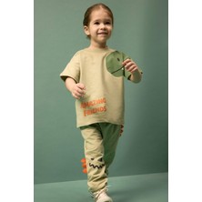DeFacto 2'li Takım Dinozor Baskılı Sweatshirt Alt Erkek Bebek G8066A526SM