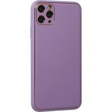 Kayem Kay  iPhone 11 Pro Max Kılıf Coco Deri Silikon Kapak - Lila 56487