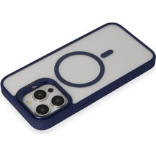 Kayem Kay  iPhone 15 Pro Kılıf Roblox Lens Magsafe Standlı Kapak - Lacivert 56487