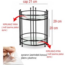 UltraMint Iki Katlı Siyah Yuvarlak Kozmetik Organizer, Şık ve Pratik Düzenleyici