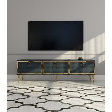 Morepp Rami 150 cm Tv Sehpası Antrasit-Altın