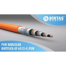 Birtaş EF6512-CPUR-3X1 ,kesit 1mm² 3-Damar/çok Telli Blendajlı Ağırşart Hareketli Pur Kablo
