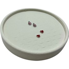 UltraMint Şık Silindir Model Süet Kumaş 20X20 cm Batırmalı Küpe ve Piercing Tablası