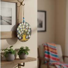 Handmade Şans ve Koruma Getiren El Boyaması Ahşap Nazarlık – 20 cm Çapında-Model-7