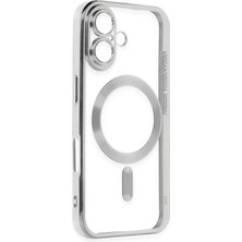 Kayem Kay  iPhone 16 Plus Kılıf Kross Magneticsafe Kapak - Gümüş 56487