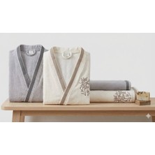 Özdilek Nev Bordado Gri-Krem Aile Seti