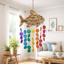 Hedicaret Parçalı Rüzgar Çanı Balık Sedef Askılı Obje Dekoratif