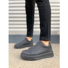 Zapatos JY007 Alba Bağcıksız Cilt Erkek Günlük Sneaker Ayakkabı Cst Siyah