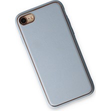 Platin Store Pilatin  iPhone 7 Kılıf Coco Deri Silikon Kapak - Açık Mavi Zeyd