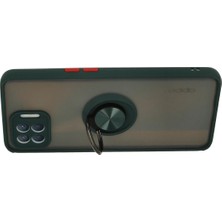 Bg Arzenis Arzenis  Oppo Reno 4 Lite Kılıf Montreal Yüzüklü Silikon Kapak - Yeşil 9968547