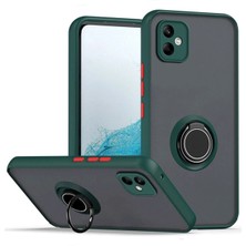 Platin Store Pilatin  Samsung Galaxy A06 Kılıf Montreal Yüzüklü Silikon Kapak - Yeşil Zeyd