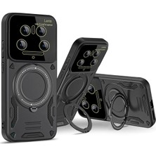 Kayem Kay  Xiaomi Mi 14 Ultra Kılıf Joy Lens Standlı Kapak - Mor 56487