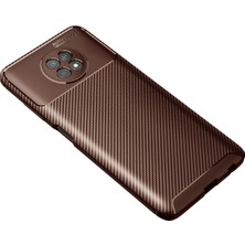 Kayem Kay  Xiaomi Redmi Note 9 5g Kılıf Auto Focus Karbon Kapak - Kahverengi 56487