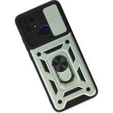 Kayem Kay  Xiaomi Redmi 10C Kılıf Pars Lens Yüzüklü Silikon - Yeşil 56487