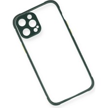 Kayem Kay  iPhone 12 Pro Kılıf Miami Şeffaf Silikon - Koyu Yeşil 56487