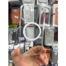 Elixem İphone 17 Uyumlu Şeffaf Kamera Kısmı Açık Mika Sert Magsafe Kılıf