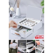 UltraMint Aynalı Çok Bölmeli Makyaj ve Takı Organizer, Şıklık ve Düzen Için Ideal