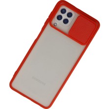 Kayem Kay  Samsung Galaxy A22 Kılıf Palm Buzlu Kamera Sürgülü Silikon - Kırmızı 56487