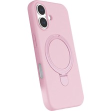 Bg Arzenis Arzenis  Apple iPhone 16 Plus Regal Magsafe Standlı Kapak - Açık Pembe 9968547
