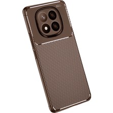 Bg Arzenis Arzenis  Xiaomi Redmi Note 14 Pro Plus Kılıf Auto Focus Karbon Kapak - Kahverengi 9968547