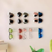 UltraMint Şeffaf Akrilik Duvara Monte Gözlük Organizeri, Bölmeli, Dekoratif