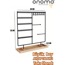 UltraMint Şık Ahşap ve Metal Takı Düzenleyici, Kolye, Yüzük ve Küpe Standı