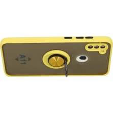 Bg Arzenis Arzenis  Samsung Galaxy A11 Kılıf Montreal Yüzüklü Silikon Kapak - Sarı 9968547