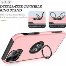 Bg Arzenis Arzenis  iPhone 13 Pro Kılıf Elit Yüzüklü Kapak - Pembe 9968547