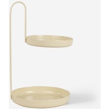 UltraMint Iki Katlı Bej Metal Organizer, Aksesuar ve Makyaj Düzenleyici