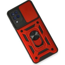 Bg Arzenis Arzenis  Samsung Galaxy A22 Kılıf Pars Lens Yüzüklü Silikon - Kırmızı 9968547