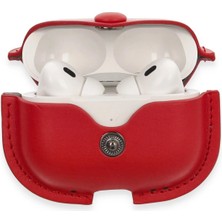 Kayem Kay  Airpods Pro 2 (2.nesil) Çanta Deri Kılıf - Kırmızı 56487