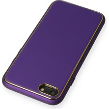 Kayem Kay  iPhone 7 Kılıf Coco Deri Silikon Kapak - Mor 56487