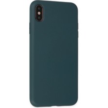 Kayem Kay  iPhone Xs Max Kılıf Nano Içi Kadife Silikon - Koyu Yeşil 56487