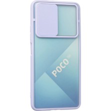 Kayem Kay  Xiaomi Poco F3 Kılıf Palm Buzlu Kamera Sürgülü Silikon - Lila 56487