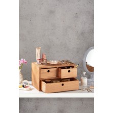 UltraMint Şık Ahşap Makyaj Düzenleyici, Çekmeceli Organizer, Pratik Tasarım