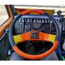 Hasbay Dikişli Direksiyon Kılıfı Siyah/ Turuncu Deri Siyah Dikişli Hino 26.260 Kamyon Için