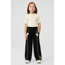 Tyess Bg Store Kız Çocuk Siyah Eşofman Altı Çift Cepli İspanyol Paça 6 Yaş Sezonluk