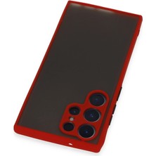 Bg Arzenis Arzenis  Samsung Galaxy S22 Ultra Kılıf Montreal Silikon Kapak - Kırmızı 9968547