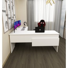 Morepp Sell L Çalışma Ofis Gaming Oyuncu Masası |beyaz-Beyaz