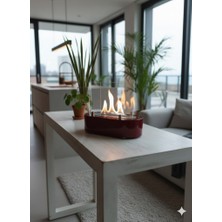 Odak Lüks Masaüstü Şömine | Paslanmaz Çelik Hazneli Bioethanol Şömine