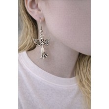 Herşey Nota Kanatlı Figürlü Metal Sallantılı Küpe – Tasarım Model