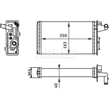 Mahle Xmpdby Kalorifer Radyatörü Fiat Tempra 95 01 Tipo 95 01 Alfa Romeo 145 95 01 146 94 01 155 92 97 250X163X40 Musluklu