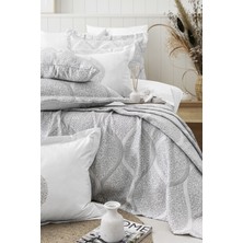 Calantha Home Collection Alison 4 Parça Çift Kişilik Yatak Örtüsü Seti Gri 240 x 260 cm