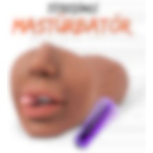 Kulis Grup Titreşimli Içi Tırtıklı 3 Girişli Oral Anal ve Vajinal Premium Realistik Esmer Mastürbatör - Kurşun Vibratör Hediyeli