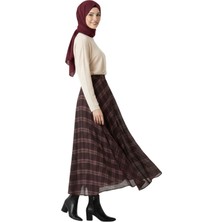 Thiff Tesettür Kadın Ekose Desen Etek