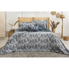 Calantha Home Collection Valencia 4 Parça Çift Kişilik Yatak Örtüsü Seti Lacivert 240 x 260 cm