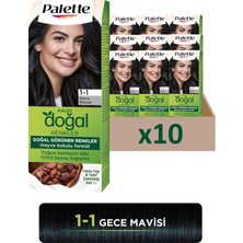 Palette Kalıcı Doğal Renkler Saç Boyası 1-1 Gece Mavisi x 10 Adet (1 Koli)