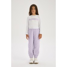 Beverly Hills Polo Club Kız Çocuk Beyaz TShirt Uzun Kol Pamuk Malzemeden Normal Kesim