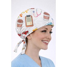 Dr. Mitra Cerrahi Bone Medikal Doktor Hemşire Hastane Bonesi Unisex -Yeni Kahve Desen