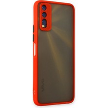 Kayem Kay  Vivo Y11S Kılıf Montreal Silikon Kapak - Kırmızı 56487